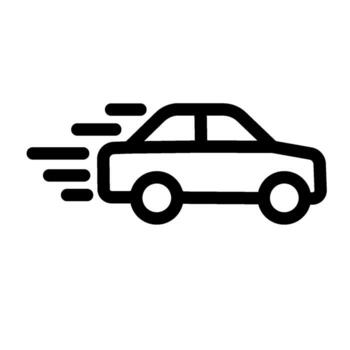 Fast car line icon free vector