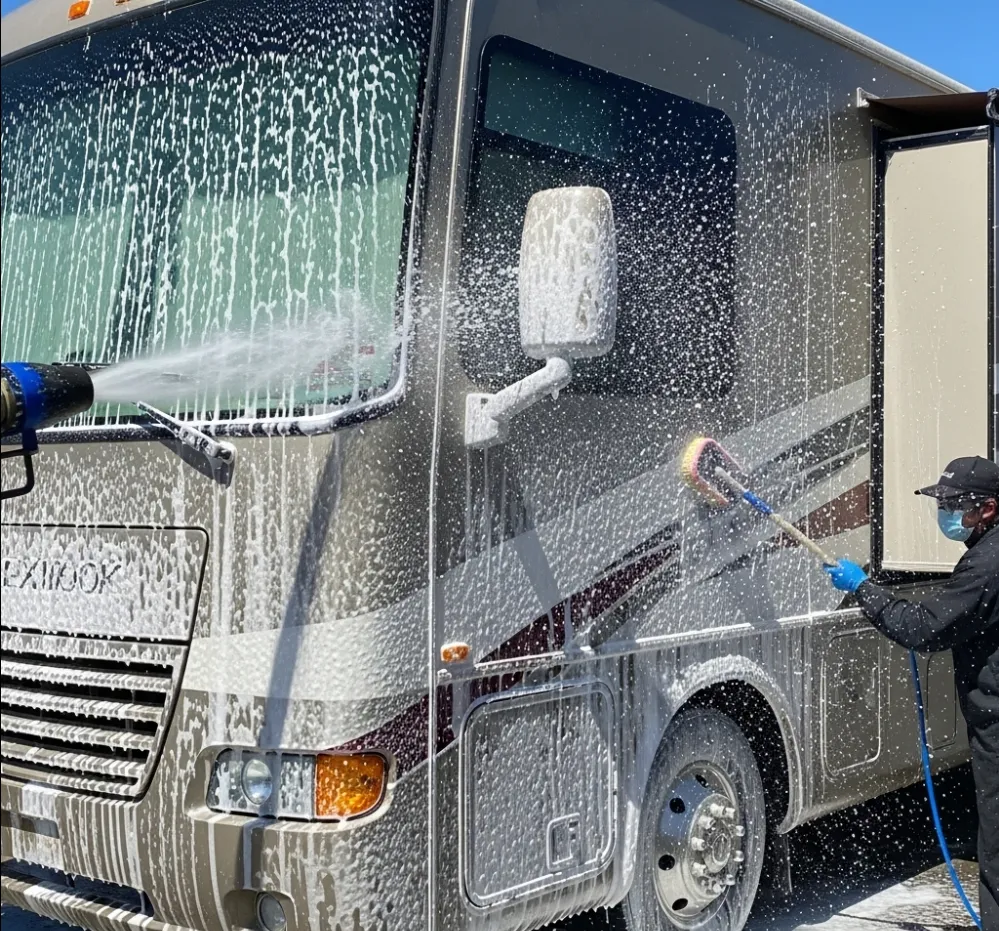 camper detailing service removing black streaks medina ohio”
